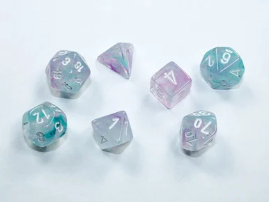Chessex 20545 Luminary Nebula Mini-hedral Wisteria/white 7-Die Set