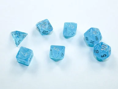 Chessex 20566 Luminary Mini-hedral Sky/silver 7-Die Set