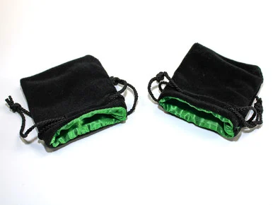 KOP18276 - 3¾" x 4" Velvet Bag Green inside/Black outside