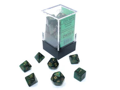 Chessex 20415 Scarab Mini-hedral Jade/Gold 7-Dice Set