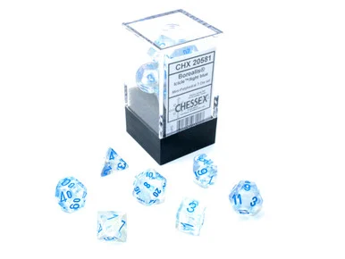 Chessex 20581 Borealis Mini-hedral Icicle/light blue Luminary 7-Die