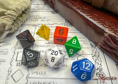 25499 - Nostalgia Opaque GM & Beginner Player Polyhedral 7-Dice Set