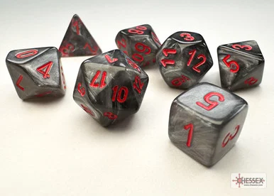 20478 - Velvet® Mini-hedral™ Black/red 7-Die Set