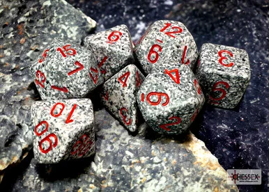 Chessex 25320 Speckled Granite Polyhedral 7-Dice Set