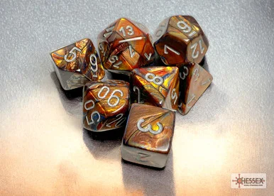Chessex 27493 Lustrous Gold/silver Polyhedral 7-Dice Set