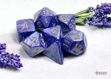 Chessex 27497 Lustrous Purple/gold Polyhedral 7-Dice Set