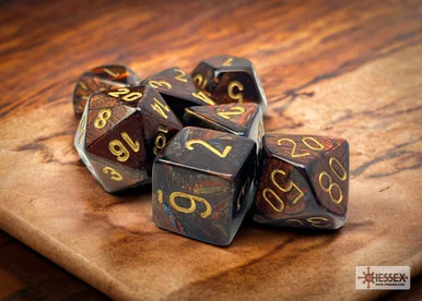 Chessex 27419 Scarab Blue Blood/gold Polyhedral 7-Dice Set