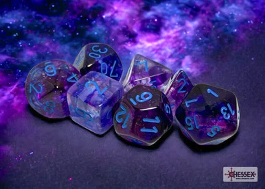 Chessex 27557 Nebula Nocturnal/blue Luminary Polyhedral 7-Dice Set