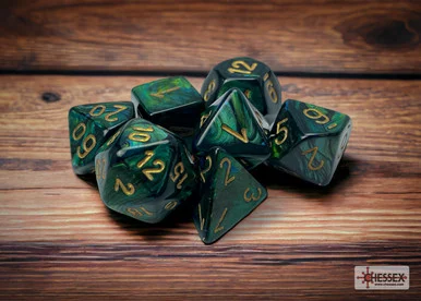 Chessex 27415 Scarab Jade/gold Polyhedral 7-Dice Set