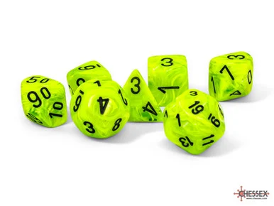 22430 - Vortex Mega-hedral Bright Green/black 7-Die Set