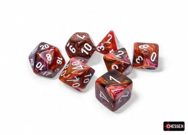 Chessex 27543 Festive Symphony/White Polyhedral 7 Dice Set