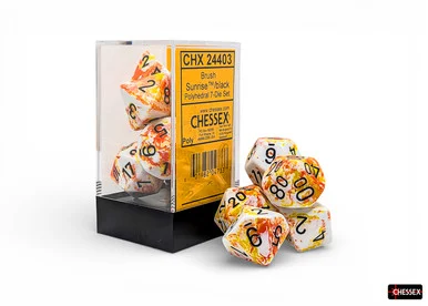 [PREORDER] 24403 - Brush Polyhedral Sunrise/black 7-Die Set
