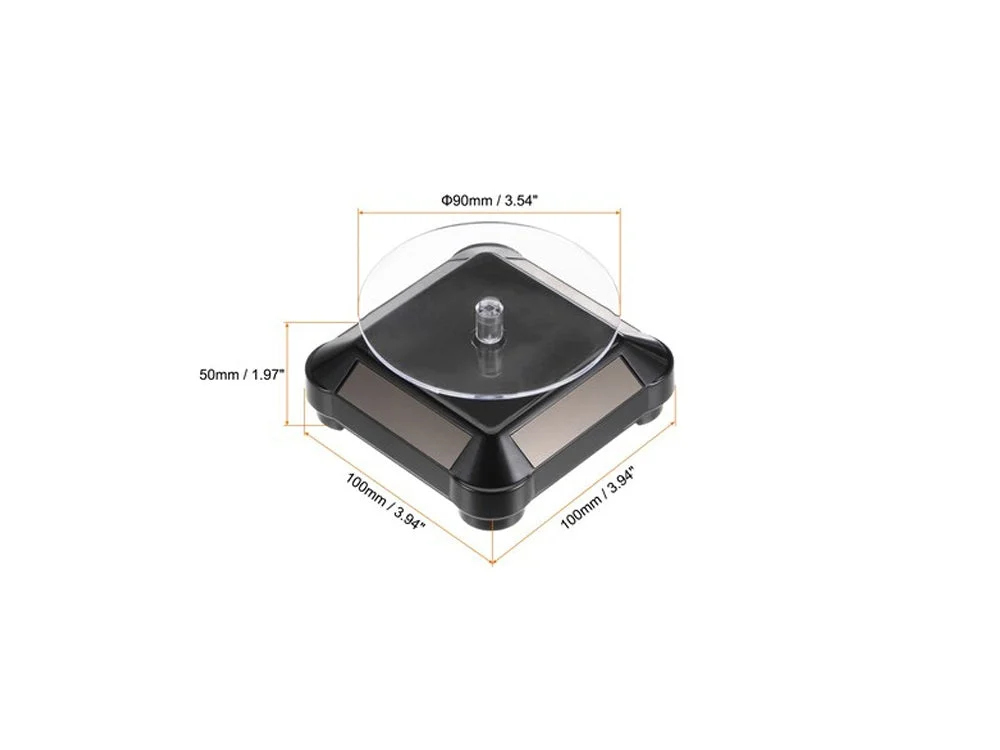 3.5 Solar Rotating Display Stand with Black Base for 1/64 Scale Model Cars11 - Unbranded