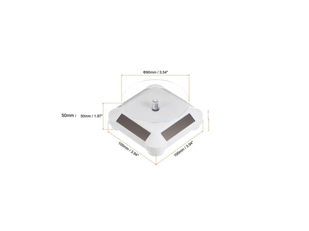 3.5 Solar Rotating Display Stand with White Base for 1/64 Scale Model Cars - Unbranded