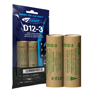 Estes Rockets 010027 D12-3 Engines 2 Pack