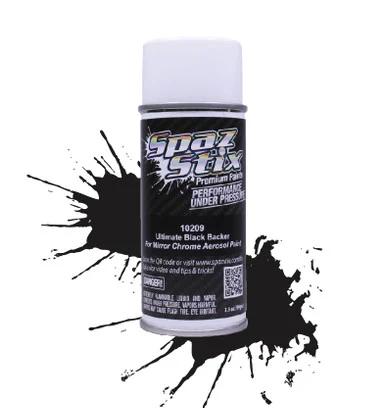 Spaz Stix 10209 Ultimate Black Backer For Mirror Chrome, Aerosol, 3.5oz