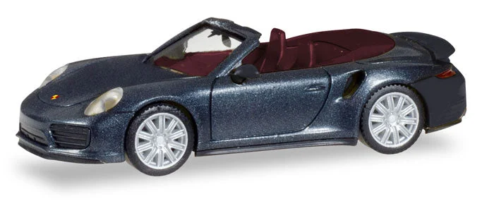 Porsche 911 Turbo Cabriolet Deep Black Metallic 1:87 (HO) Scale Model - Herpa