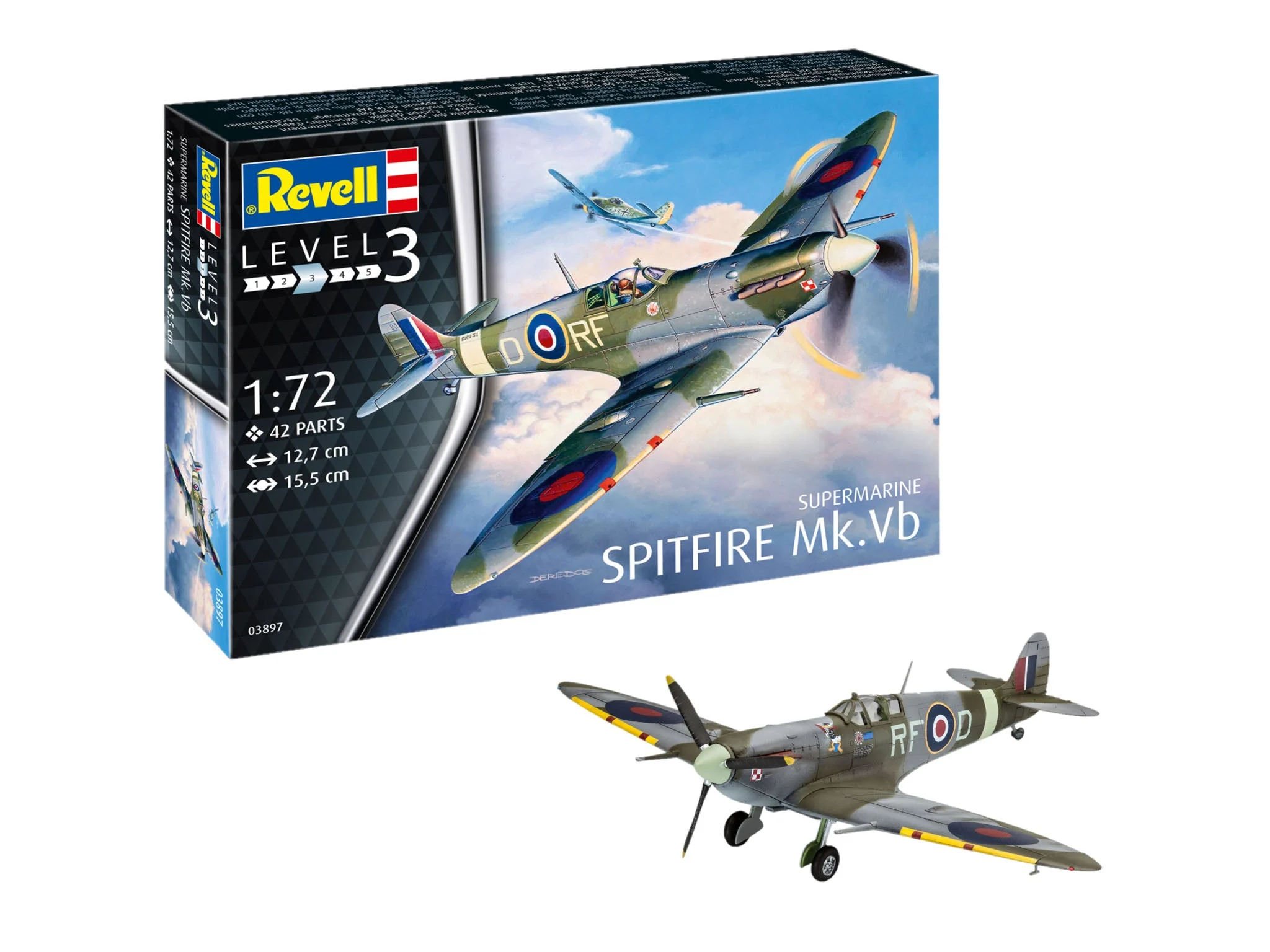 Supermarine Spitfire Mk.V B 1/72 Scale Model Kit - Revell Germany