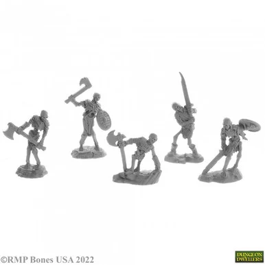 Reaper Miniatures 07032 Bog Skeletons (5) 25mm Figures - Reaper Bones