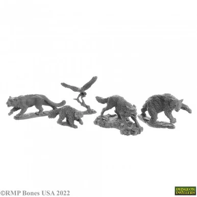 Reaper Miniatures 07040 Animal Companions (5) 25mm Figures - Reaper Bones