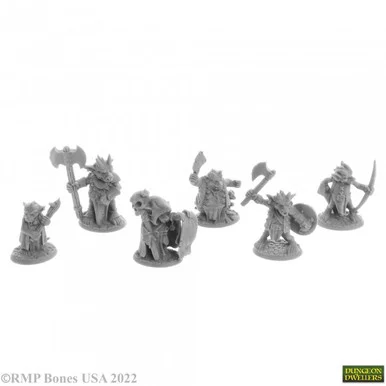 Reaper Miniatures 07053 Ratpelt Kobold Leaders (6) 25mm Figures - Reaper Bones