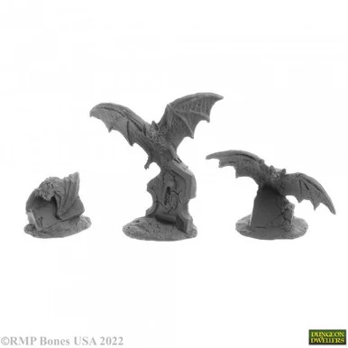 Reaper Miniatures 07058 Giant Bats (3) 25mm Figures - Reaper Bones