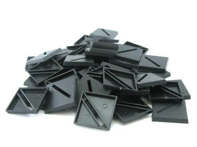 25mm Square Slotted Base Black (50) - 08608F