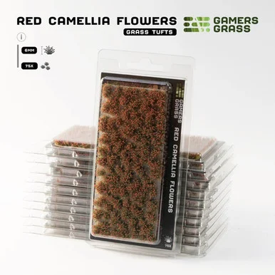 GGRFSRC - Grass Tufts: Flowers- Red Camellia Flowers