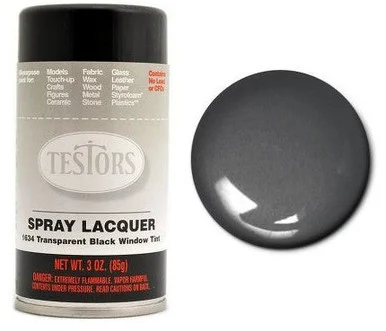 Testors 1634 Transparent Black Window Tint Enamel Spray 3oz