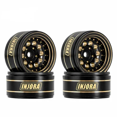 INJORA YQW-1008 Black 1.0" 39g/pcs Brass -2.65mm Offset Wheels for Micro Crawlers