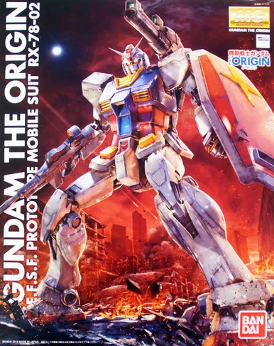 Bandai 5062847 RX78-02 Gundam The Origin E.F.S.F. Prototype Mobile Suit MG 1/100 Scale Model Kit
