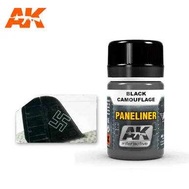 AK2075 - Enamel Paneliner: For Black Camouflage