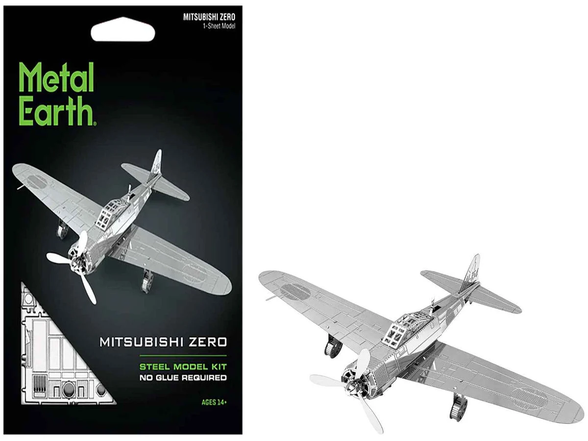 1-MMS028_1200x900.webp Model Kit Mitsubishi Zero Fighter Aircraft "Imperial Japanese Navy Air Service" (Moderate Difficulty) Steel Model by Metal Earth