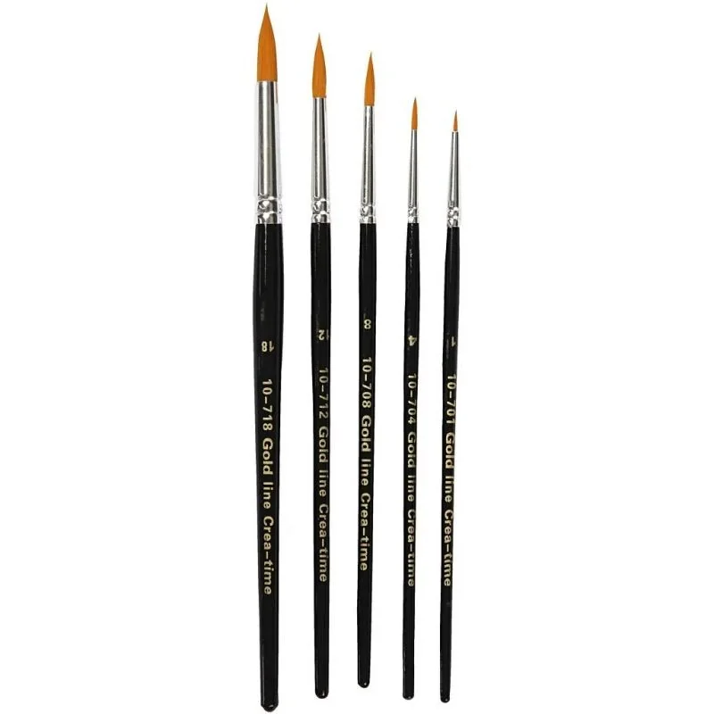 Gold Line Brush, size 1-18 , W: 2-7 mm, round, 5mixed