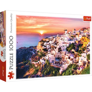 Trefl 10435 Red 100 Piece Puzzle - Sunset Over Santorini