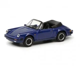 Porsche 911 3.2 Cabriolet (Blue) 1:87 (HO) Scale Diecast Model - Schuco