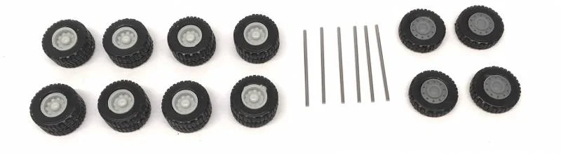 All Terrain Wheel Sets, 2 Front, 4 Rear 1:87 (HO) Scale Model By Promotex