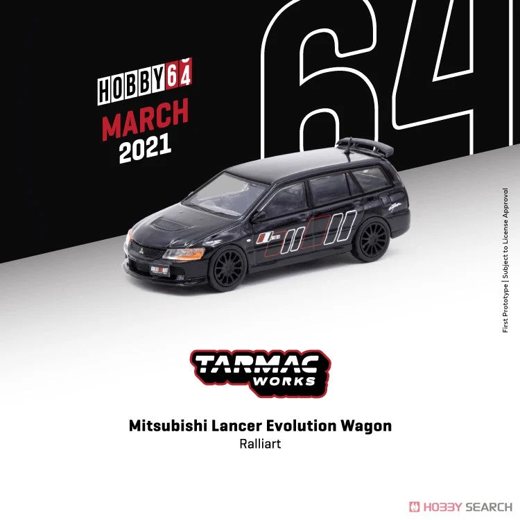 Mitsubishi Lancer EVO Wagon RHD “Ralliart” (Black) 2021, 1:64 Scale Diecast Car - Tarmac Works