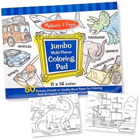 Jumbo Coloring Pad - Blue (11 X 14) Multi-Theme
