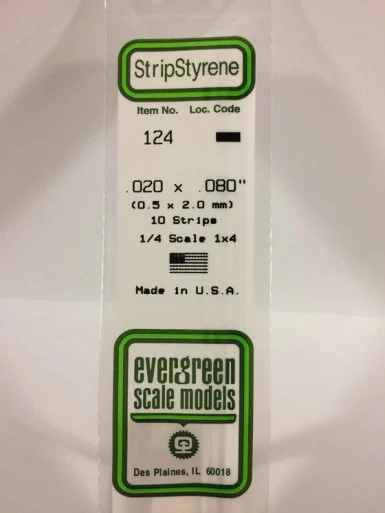 124 - STRIPS .020" X .080" (10)