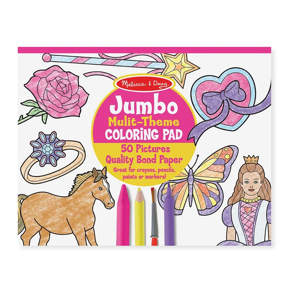 Jumbo Coloring Pad - Pink (11 X 14) Multi-Theme