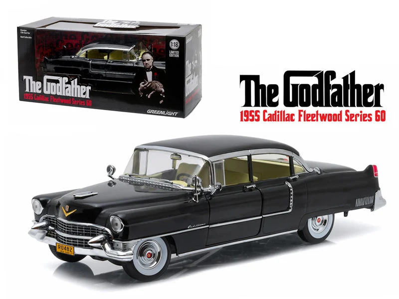 1955 Cadillac Fleetwood Series 60 Special Black "The Godfather" (1972) Movie 1/18 Diecast Model Car by Greenlight