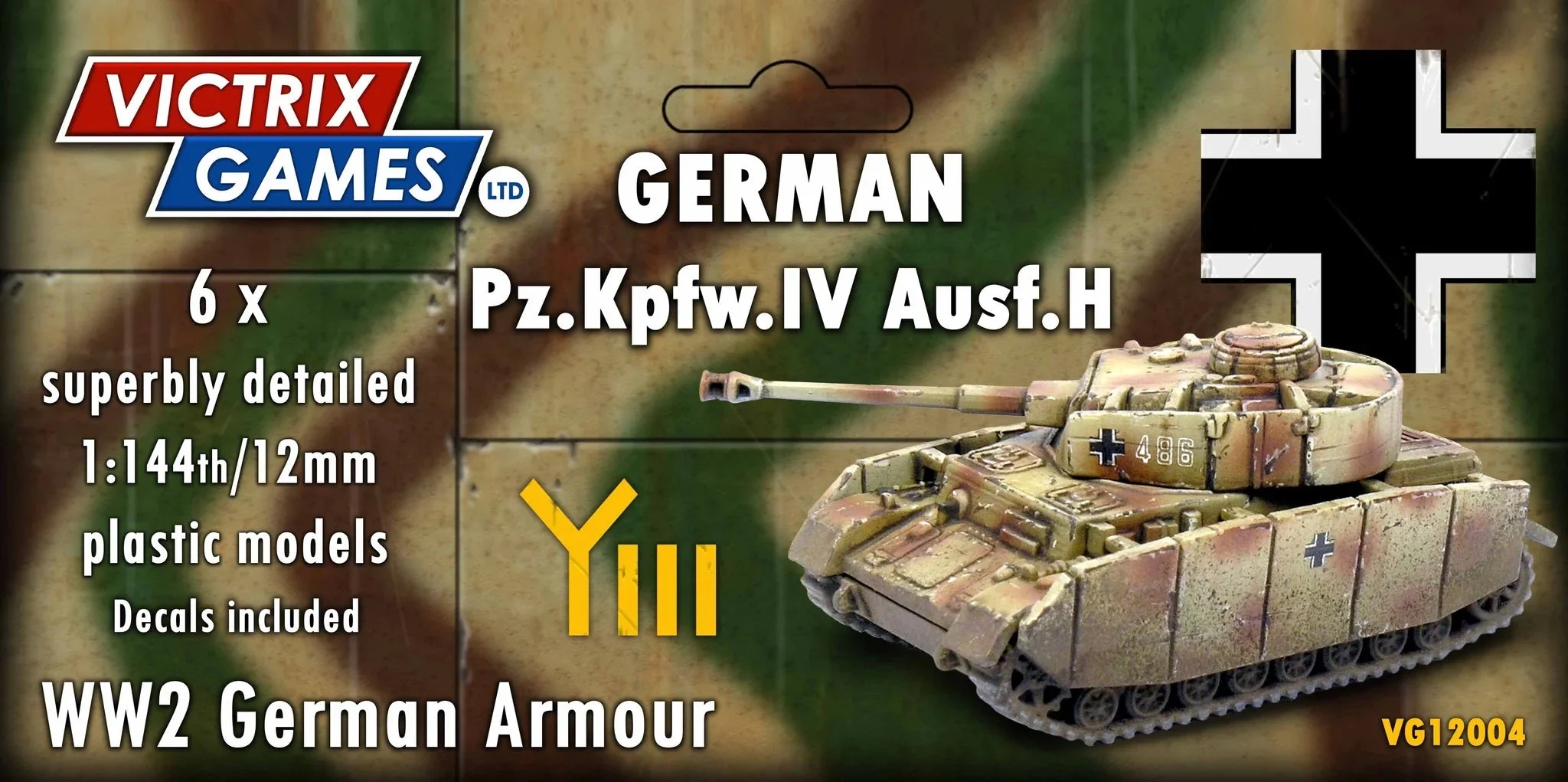Victrix Limited Panzerkampfwagen IV Ausf. H Tank 1:144 (12 mm) Scale Model Plastic Kit (Set of 6)