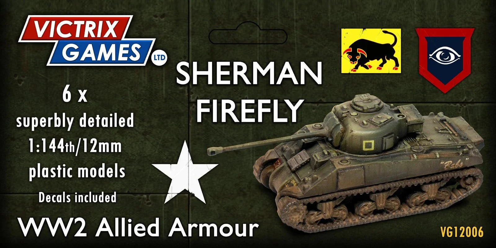 Sherman Firefly, 1:144 (12 mm) Scale Model Plastic Kit (Set of 6) - Victrix