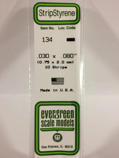 134 - STRIPS .030" X .080" (10)