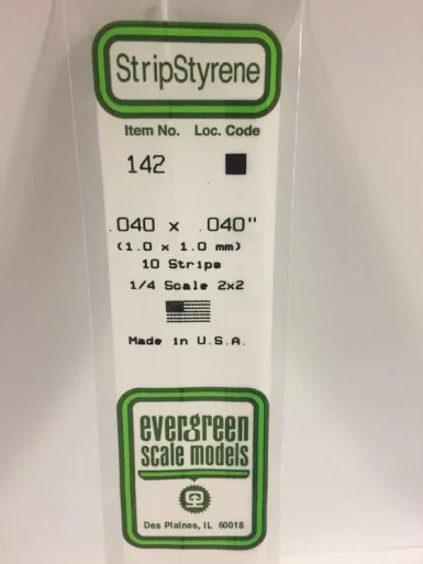 142 - STRIPS .040" X .040" (10)