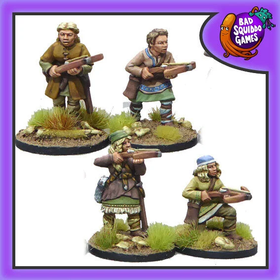 Shieldmaiden Crossbows, 28 mm Scale Model Metal Figures - Bad Squiddo Games