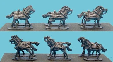 OG15FE22 - French Napoleonic Equipment Limber Horses without riders