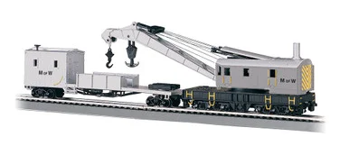 Bachmann 16138 HO 250 Ton Steam Crane & Boom Tender - Maintenance of Way