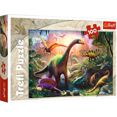 Trefl 16277 Trefl Red 100 Piece Kids Jigsaw Puzzle - Dinosaurs' Land